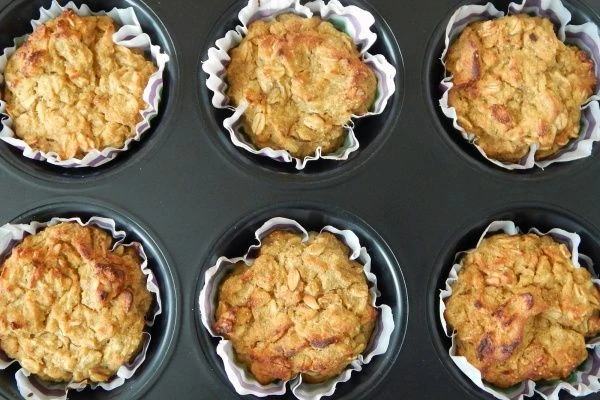 Pumpkin and apple oat muffins